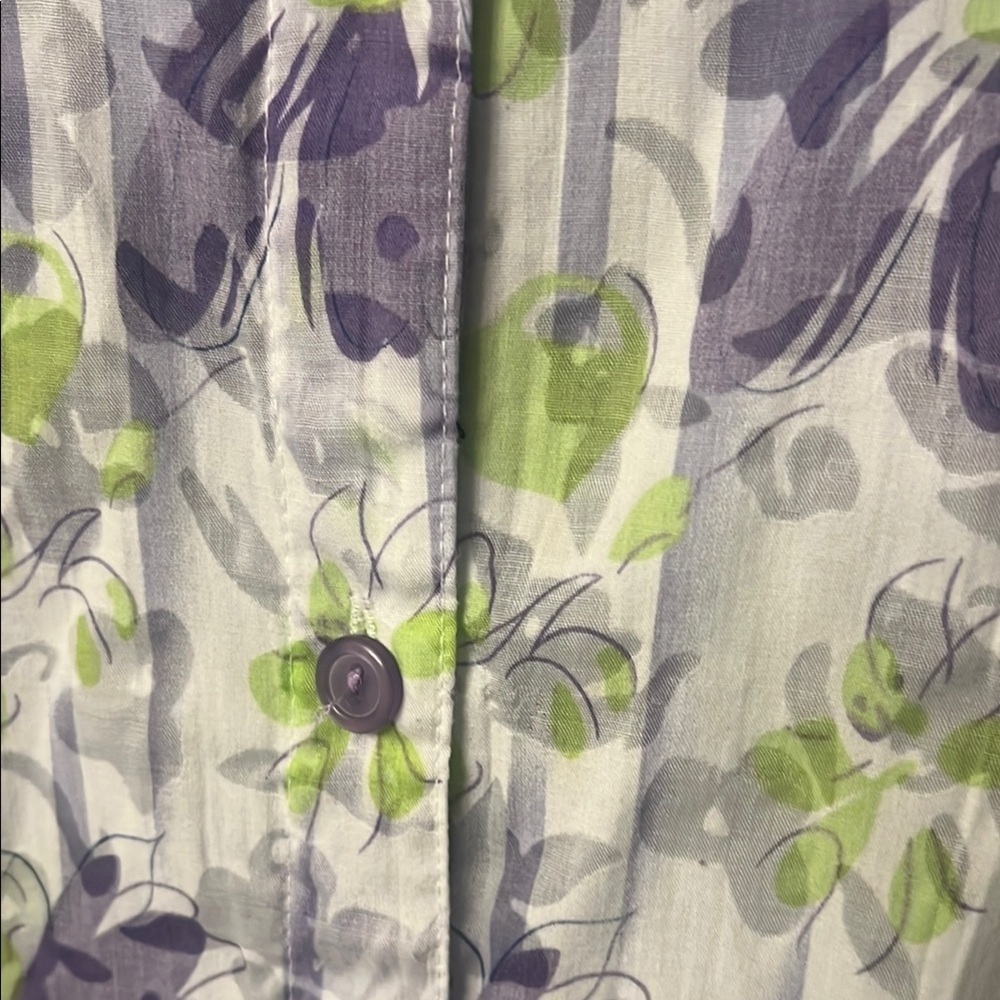Joanna Purple and Green Casual Button Down Shirt - Picture 9 of 15